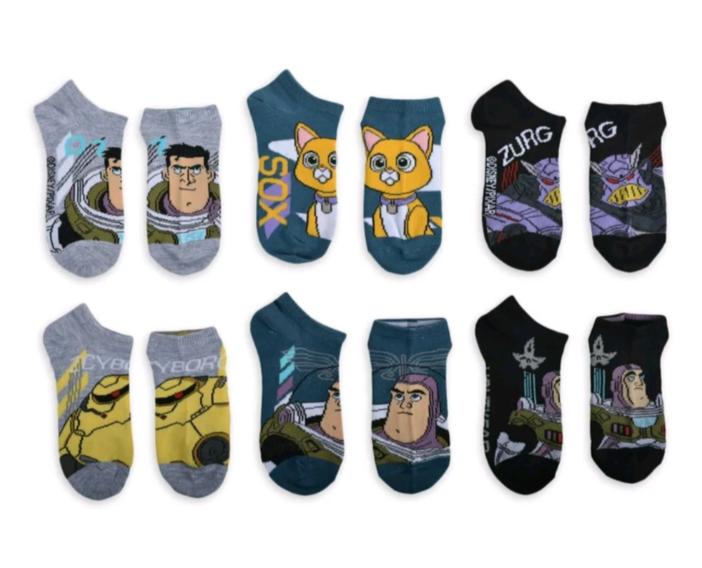 New kids socks Centric Brands Lightyear 6PK Socks Size 4.5-8.5 Pale Grey Heather